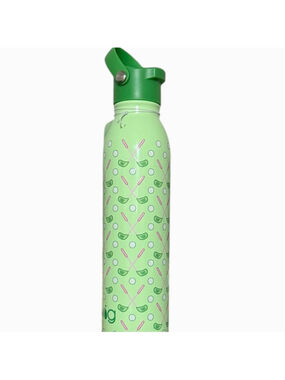 New Swig Life 20 oz Insulated Golf Theme Water Bottle Green Pink, Flip top